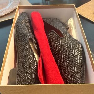 Christian Louboutin Black Officialito Flat Tresse